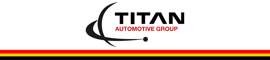 Titan Automotive Group logo with stylistic black swoosh and red-gold-black stripes.