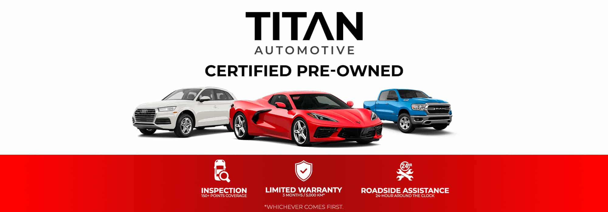 Titan Automotive certified pre-owned cars with 150+ point inspection, warranty, and roadside assistance.
